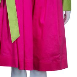 Pre Owned Moschino Colorblock Shirt Dress L