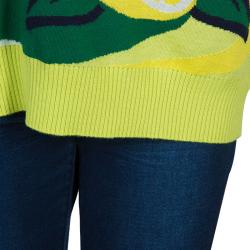 Pre Owned Moschino Couture Green Soda Pop Printed Sweater L