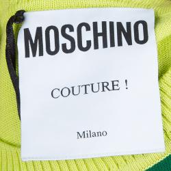 Pre Owned Moschino Couture Green Soda Pop Printed Sweater L
