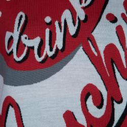 Pre Owned Moschino Drink Print Knit Sweater L