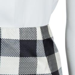 Pre Owned Moschino Black and White Checked Skirt L