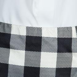 Pre Owned Moschino Black and White Checked Skirt L