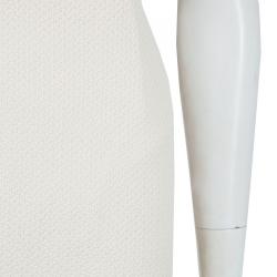 Pre Owned Moschino Couture Cream Crochet Wool Skirt M