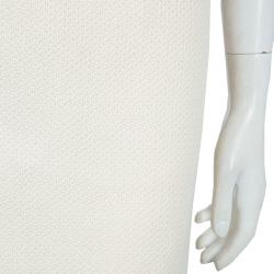 Pre Owned Moschino Couture Cream Crochet Wool Skirt M