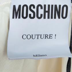 Pre Owned Moschino Couture Cream Crochet Wool Skirt M