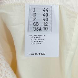 Pre Owned Moschino Couture Cream Crochet Wool Skirt M