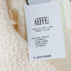 Pre Owned Moschino Couture Cream Crochet Wool Skirt M