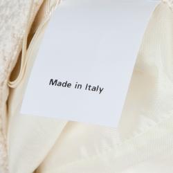 Pre Owned Moschino Couture Cream Crochet Wool Skirt M