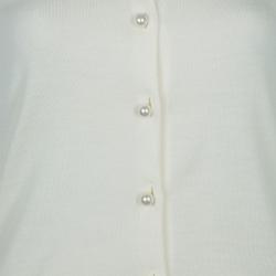 Pre Owned Moschino Boutique Cream Long Sleeve Buttondown Wool Cardigan M