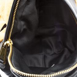Pre Owned Moschino Black Leather Plush Teddy Bear Backpack