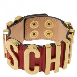 مملوكة مسبقًا سوار موسكينو جلد أحمر بالشعار