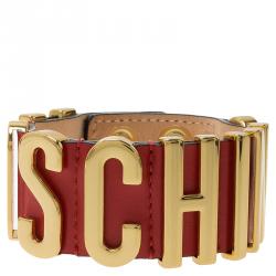 مملوكة مسبقًا سوار موسكينو جلد أحمر بالشعار