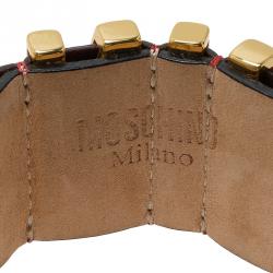 مملوكة مسبقًا سوار موسكينو جلد أحمر بالشعار