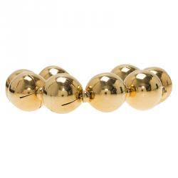 Pre Owned Moschino Bead Gold Tone Bracelet