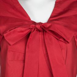 Pre Owned Moschino Red Sleeveless Cocktail Dress and Bolero Set M