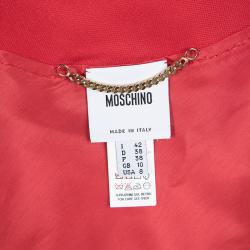 Pre Owned Moschino Red Sleeveless Cocktail Dress and Bolero Set M
