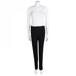 Pre Owned Moschino Black Straight Fit Tailored Trousers S