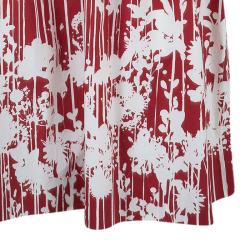 Pre Owned Moschino Red & White Print Knee Length Dress M