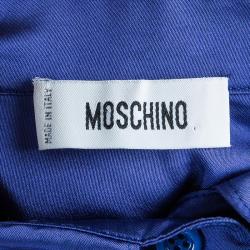 Pre Owned فستان موسكينو أزرق ملكي بأكمام طويلة S