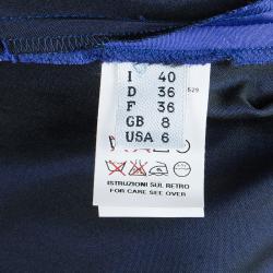 Pre Owned فستان موسكينو أزرق ملكي بأكمام طويلة S