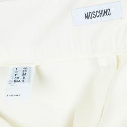 Pre Owned Moschino Cream Flare Pants S