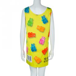 Pre Owned Moschino Couture Jeremy Scott Gummy Teddy Bear Sleeveless Mini Dress M