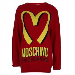 Pre Owned Moschino Couture M Motif Red Sweater S