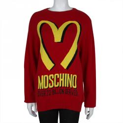 Pre Owned Moschino Couture M Motif Red Sweater S