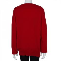 Pre Owned Moschino Couture M Motif Red Sweater S
