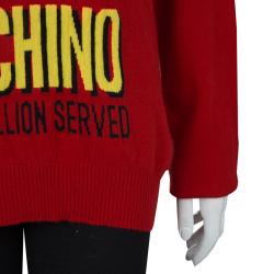 Pre Owned Moschino Couture M Motif Red Sweater S
