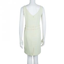 Moschino Pastel Yellow Sleeveless V-Neck Dress M