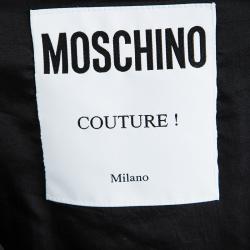 Pre Owned Moschino Couture Black Crystal Embellished Short Sleeve Dress M