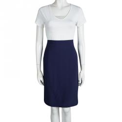 Pre Owned Moschino Couture Navy Blue Pencil Skirt L