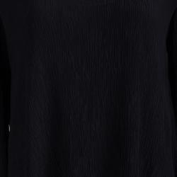 Pre Owned Moschino Couture Black Crinkled Silk Long Sleeve Top M