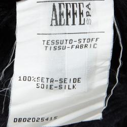 Pre Owned Moschino Couture Black Crinkled Silk Long Sleeve Top M