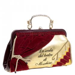Pre Owned Moschino Multicolor Patent Leather/Leather and Velvet Lascala Del Teatro Di Moschino Bag