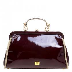 Pre Owned Moschino Multicolor Patent Leather/Leather and Velvet Lascala Del Teatro Di Moschino Bag