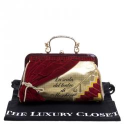 Pre Owned Moschino Multicolor Patent Leather/Leather and Velvet Lascala Del Teatro Di Moschino Bag