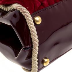 Pre Owned Moschino Multicolor Patent Leather/Leather and Velvet Lascala Del Teatro Di Moschino Bag