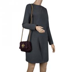 Pre Owned Moschino Dark Burgundy Nylon Crossbody Bag