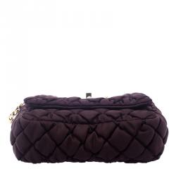 Pre Owned Moschino Dark Burgundy Nylon Crossbody Bag