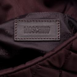 Pre Owned Moschino Dark Burgundy Nylon Crossbody Bag
