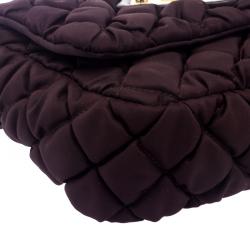 Pre Owned Moschino Dark Burgundy Nylon Crossbody Bag