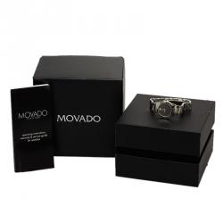 Pre Owned Movado Black Stainless Steel Museum 84 E4 1849 Women's Wristwatch 28MM