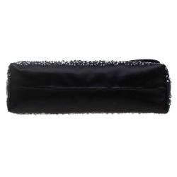 Pre Owned Mulberry Black Satin Embellished Clemmie Clutch