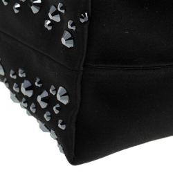 Pre Owned Mulberry Black Satin Embellished Clemmie Clutch