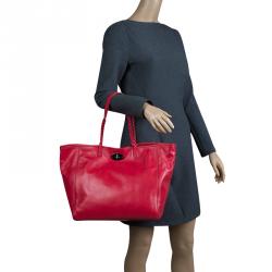 Mulberry Red Nappa Soft Leather Medium Dorset Tote