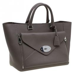 Pre Owned Mulberry Taupe Leather Willow Tote