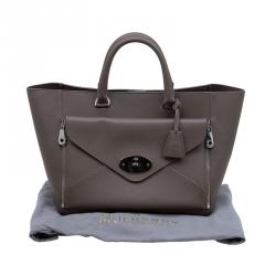 Pre Owned Mulberry Taupe Leather Willow Tote
