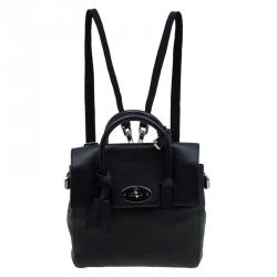 Mulberry Black Leather Mini Cara Delevingne Backpack Tote